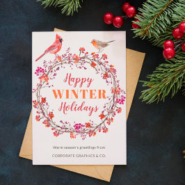 Cartão De Festividades Coroa de Natal elegante saudação sem foto