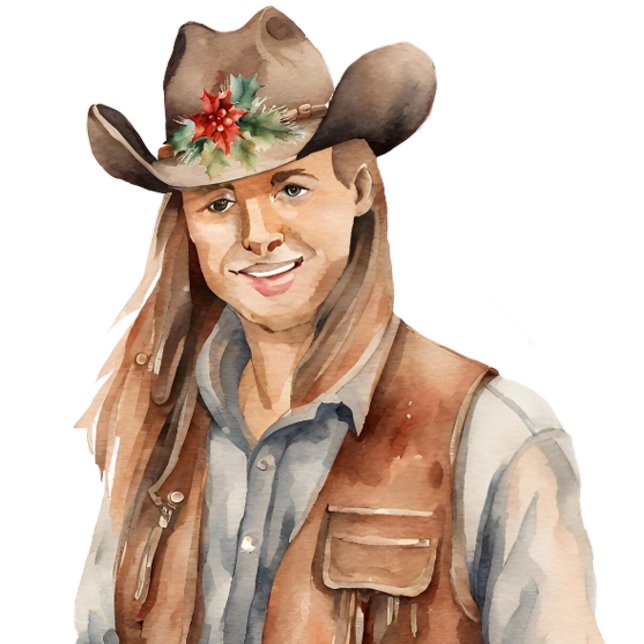 Cartão De Festividades Coroa de Natal em Aquarela (Criador carregado)