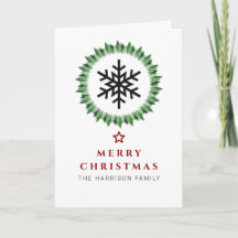 Coroa de Natal em Verde Rústico com Floco de Neve