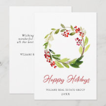 Coroa de Natal Festiva com Azevinho Saudação Corpo