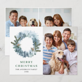 Cartão De Festividades Coroa de Natal Festiva de Azevinho FOTO 3 Saudação