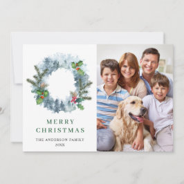 Cartão De Festividades Coroa de Natal Floresta de Natal 4 FOTO Saudação