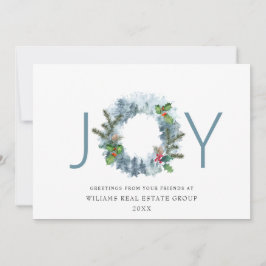 Cartão De Festividades Coroa de Natal Floresta Paisagem de Alegria Saudaç