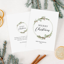 Coroa de Natal Minimalista em Aquarela
