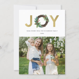 CARTÃO DE FESTIVIDADES COROA DE NATAL OURO VERDE JOIA FOTOGRAFIA