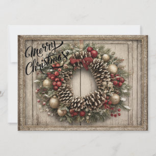 Cartão De Festividades Coroa de Natal personalizada