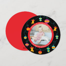 Cartão De Festividades Coroa de Natal Personalizada Divertida Moderna Fot