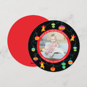 Cartão De Festividades Coroa de Natal Personalizada Divertida Moderna Fot