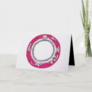 Cartão De Festividades Coroa de Natal rosa glamorosa