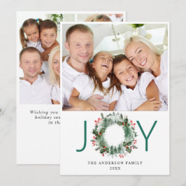 Cartão De Festividades Coroa de Paisagem Azevinho Baga de Pinheiro FOTO S