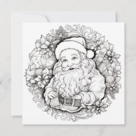 Cartão De Festividades Coroa de Poinsettia Santa Sagrada Colorindo o Nata