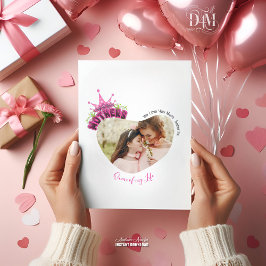 Cartão De Festividades Coroa de Rainha Rosa Elegante Feliz Dia das Mães F