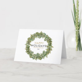 Cartão De Festividades Coroa de Verduras de Natal Moderna e Elegante