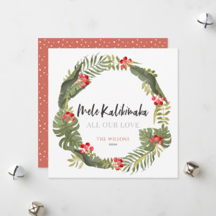 Cartão De Festividades Coroa Tropical Mele Kalikimaka