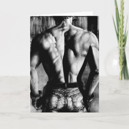 Cartão De Festividades Corpo Másculo e Sarado em Jeans Justos Arte Origin