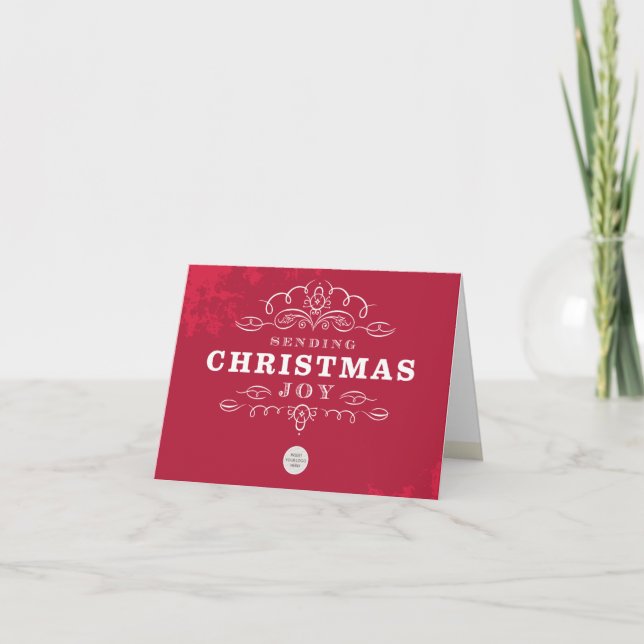 Cartão De Festividades CORPORATE BUSINESS sending christmas joy logo red (Frente)