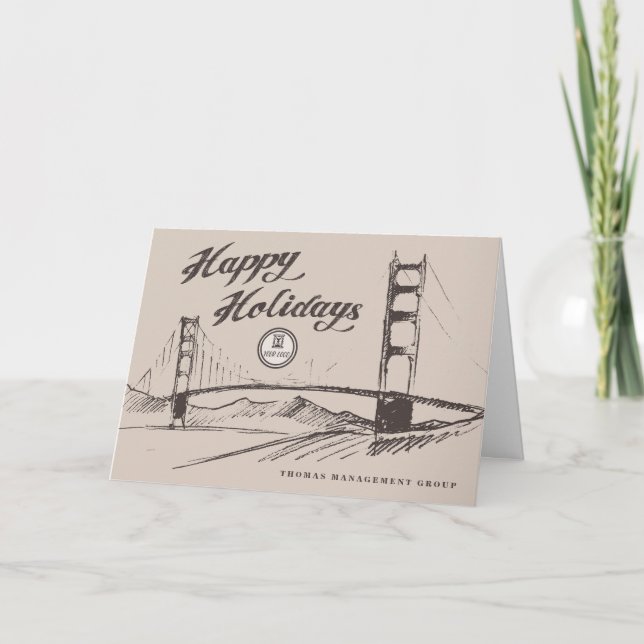 Cartão De Festividades Corporate San Francisco Holiday Card (Frente)