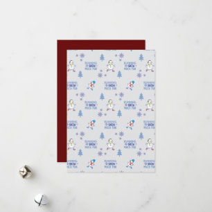 Cartão De Festividades Corrida de Inverno - Árvore de Natal Homem de Neve