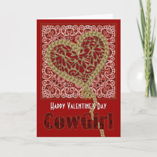 Cartão De Festividades Cortou meu Namorados de Cowgirl