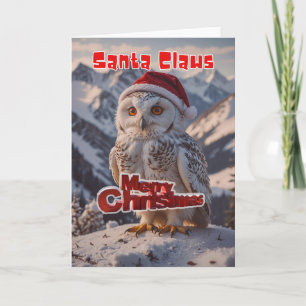 Cartão De Festividades Coruja Auxiliar do Papai Noel