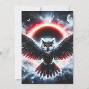 Cartão De Festividades Coruja Celestial Cósmica Mística