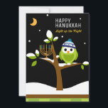Cartão De Festividades Coruja Chanucá Bonita e Árvore Neve Menorah<br><div class="desc">Coruja Chanucá e Menorah lindas em uma Árvore Neve. Acenda as noites. Esta linda e colorida coruja de Hanukkah e Menorah em uma árvore de neve é totalmente divertida! O estilo Cartoon Colorido encantará amigos e familiares de todas as idades. Ele foi projetado para fazer todos sorrirem nesta temporada de...</div>