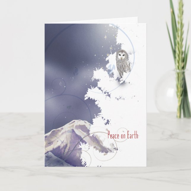 Cartão De Festividades Coruja de inverno X003 (Frente)