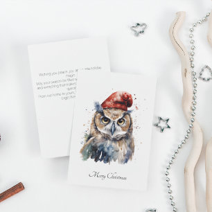 Cartão De Festividades Coruja Invernal Encantada, personalizada
