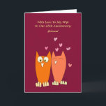 Cartão De Festividades Corujas românticas fazem amor<br><div class="desc">Esta é uma ilustração engraçada de uma casal de corujas amorosas cercadas por muitos corações. Ideias românticas e divertidas de namorando para casais.</div>
