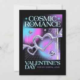 Cartão De Festividades Cosmic Romance Digital Love Valentine's Card
