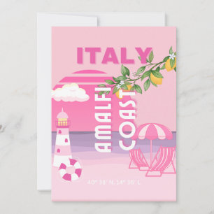 Cartão De Festividades Costa Amalfi, Viagem de pré-disquete, rosa