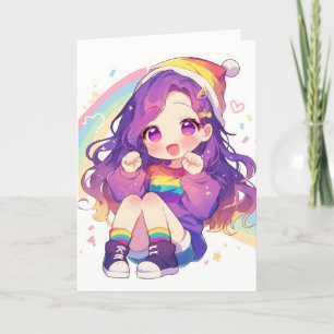 Cartão De Festividades Cotovelo-cotovelo-chibi