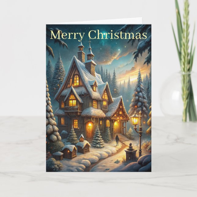 Cartão De Festividades Cottage in woods (Frente)