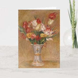 Cartão De Festividades Cottagecore Renoir Floral Vintage Arte de Tulipas