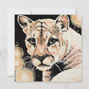 Cartão De Festividades Cougar Mountain Lion Art