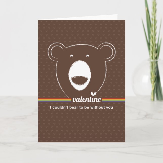 Cartão De Festividades Couldn't Bear to be without you Valentine Card. (Frente)