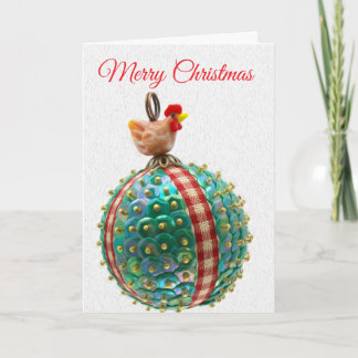 Cartão De Festividades Country Chicken Christmas Card