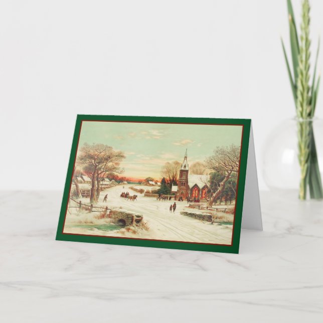 Cartão De Festividades Country Christmas Services - Vintage Card (Frente)