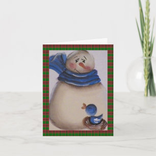 Cartão De Festividades Country Folk Snowman
