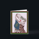 Cartão De Festividades Country Folk Snowman em Stocks<br><div class="desc">Imagem de Snowman pintada em acrílico no papel por Deborah Miller,  artista do Missouri</div>