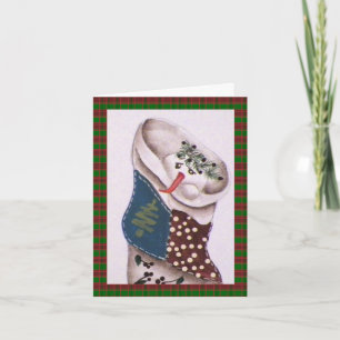 Cartão De Festividades Country Folk Snowman em Stocks