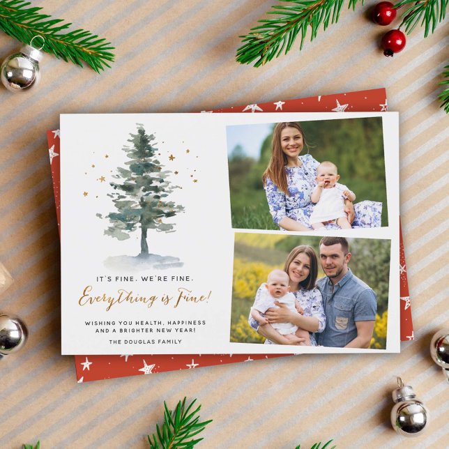 Cartão De Festividades Covid Quarantine All is Fine 2 Photo (Criador carregado)