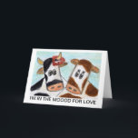 Cartão De Festividades Cow Valentines Day 'I'm in the Moood for Love art<br><div class="desc">I have created this great card with my original miniature watercolour artwork design. You can customise it if required. You can also purchase the matching mug.</div>