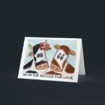 Cartão De Festividades Cow Valentines Day 'I'm in the Moood for Love art<br><div class="desc">I have created this great card with my original miniature watercolour artwork design. You can customise it if required. You can also purchase the matching mug.</div>