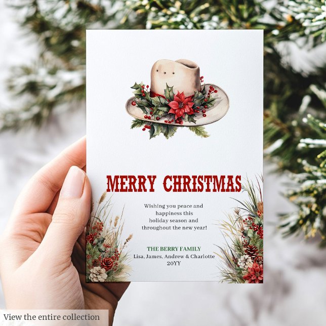 Cartão De Festividades Cowboy Hat Prairie Holiday Greeting Card (Cowboy Hat Prairie Holiday Greeting Card)