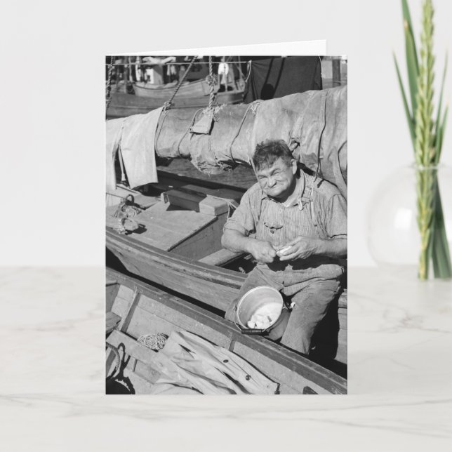 Cartão De Festividades Cozinheiro do barco de pesca - Natal 1938 (Frente)