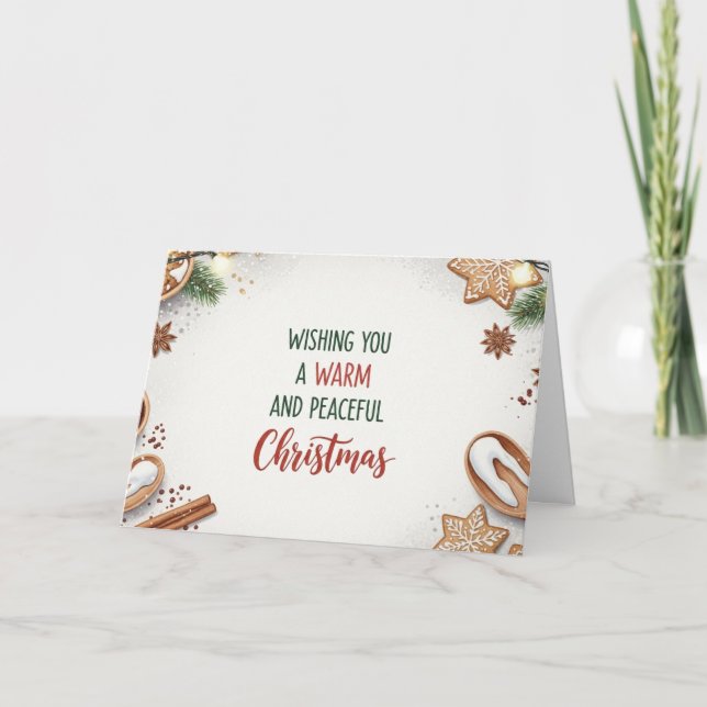 Cartão De Festividades Cozy Christmas Baking Theme Warm Holiday Greeting (Frente)