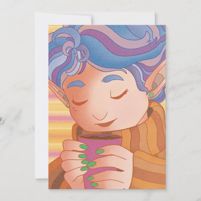 Cartão De Festividades Cozy Christmas Elf (Frente)