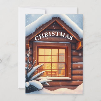 Cartão De Festividades Cozy Christmas Window Snowfall Holiday Card