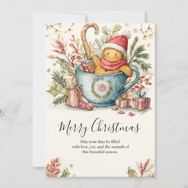 Cartão De Festividades Cozy Gingerbread Holiday Delight (Frente)